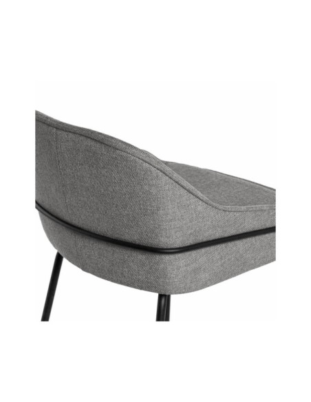 Taburete Alto HELSINGØR 66 cm, Textil / Metal / Contrachapado / Gris Oscuro