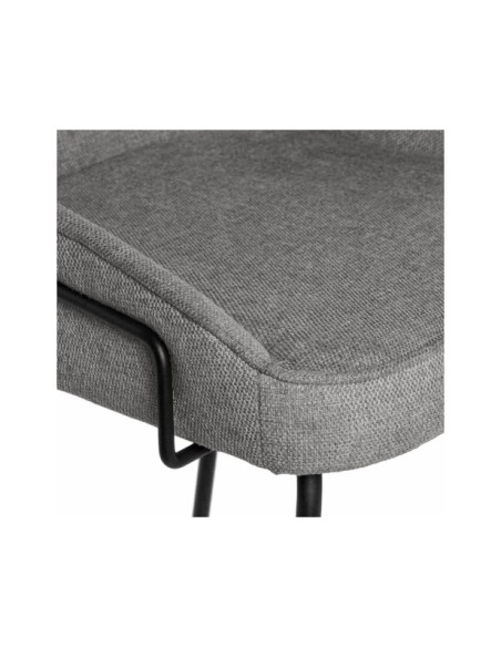 Taburete Alto HELSINGØR 66 cm, Textil / Metal / Contrachapado / Gris Oscuro