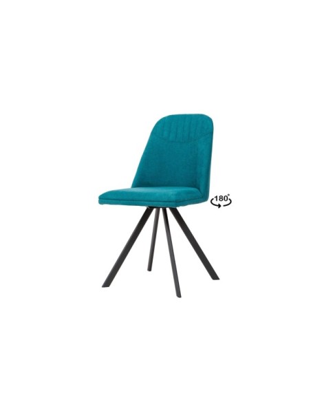 Silla WAYDE, Textil / Contrachapado / Acero / Azul