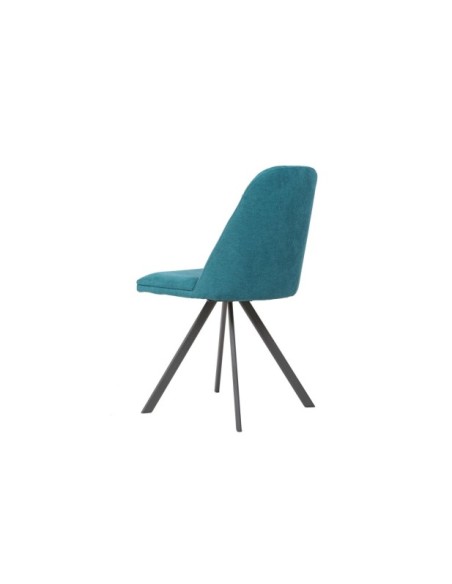 Silla WAYDE, Textil / Contrachapado / Acero / Azul