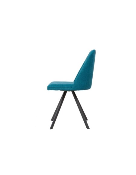 Silla WAYDE, Textil / Contrachapado / Acero / Azul