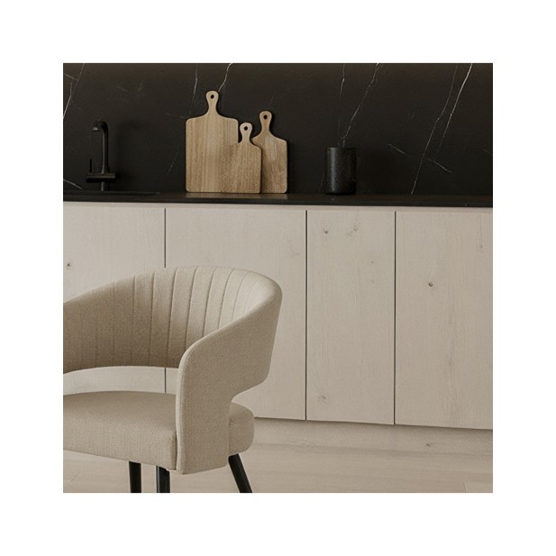 Silla KRISTIN, Textil / Metal / Beige