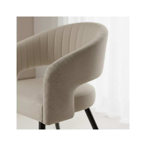 Silla KRISTIN, Textil / Metal / Beige