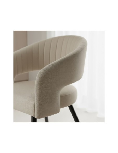 Silla KRISTIN, Textil / Metal / Beige