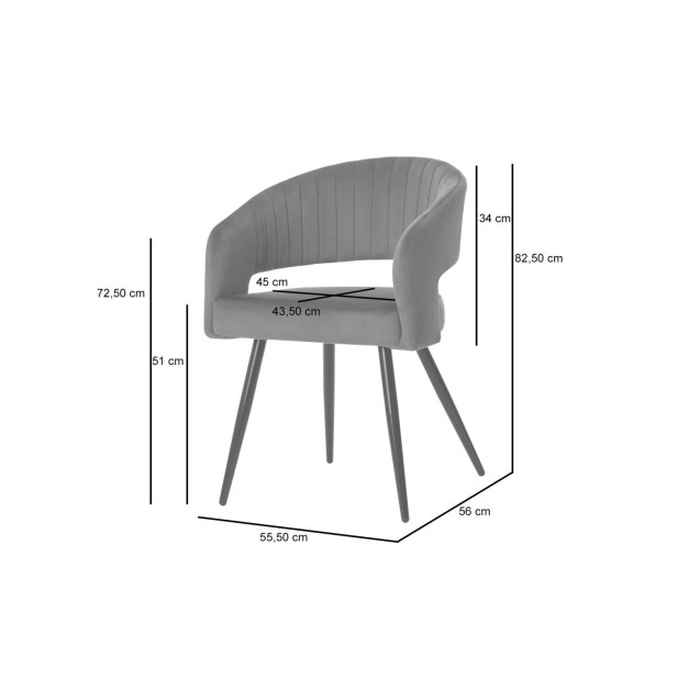 Silla KRISTIN, Textil / Metal / Beige