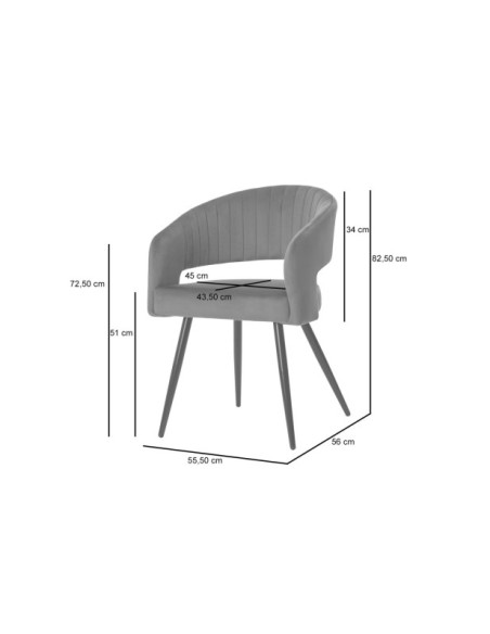 Silla KRISTIN, Textil / Metal / Beige