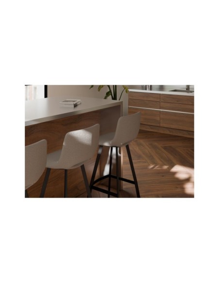 Taburete Alto ASTRO 78 cm, Textil / Metal / Taupe