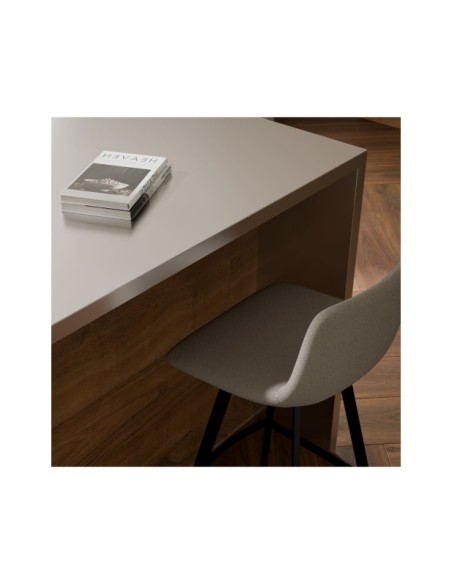 Taburete Alto ASTRO 78 cm, Textil / Metal / Taupe