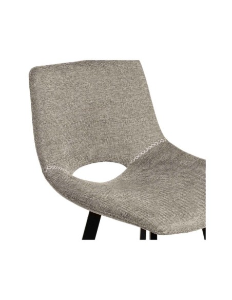 Taburete Alto ASTRO 78 cm, Textil / Metal / Taupe