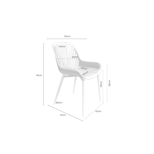 Silla ROLF, Plástico / Metal / Blanco