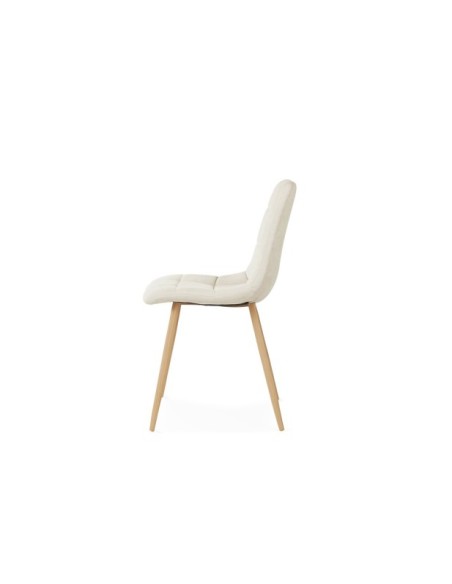 Silla MIAH, Textil / Contrachapado / Metal / Beige