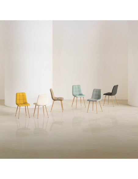 Silla MIAH, Textil / Contrachapado / Metal / Gris Oscuro