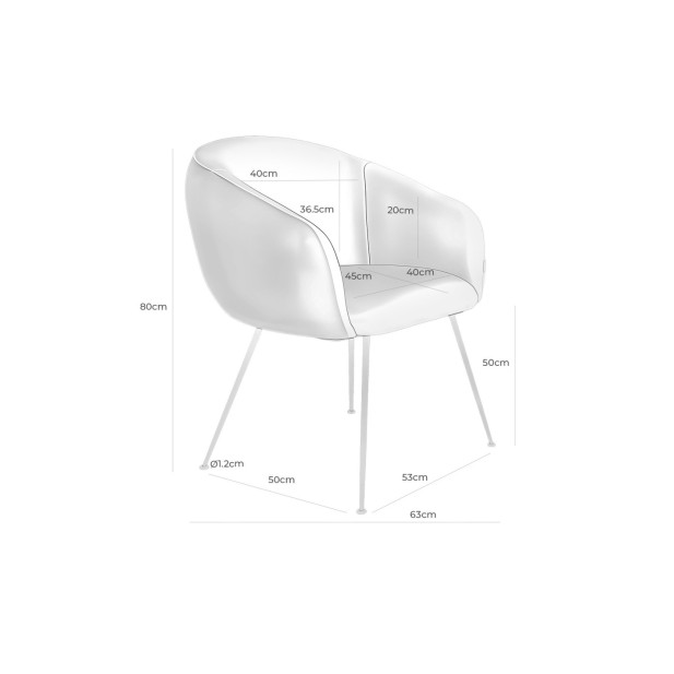 Silla LYS, Textil / PU / Metal / Gris