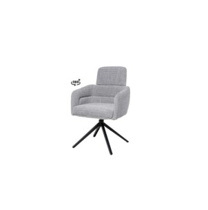 Silla Giratoria THORA, Textil / Metal / Gris Claro