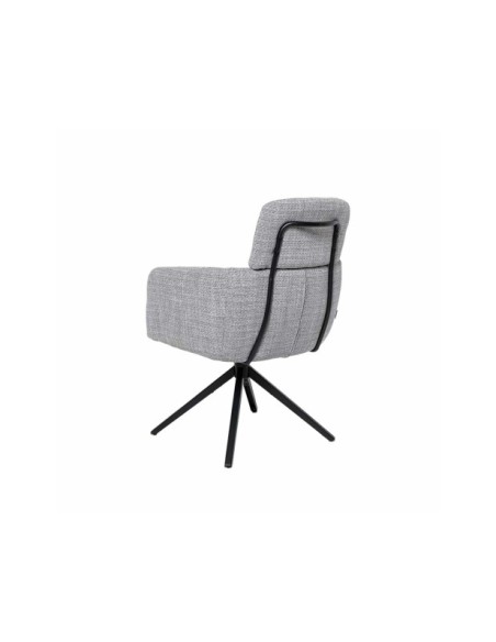 Silla Giratoria THORA, Textil / Metal / Gris Claro