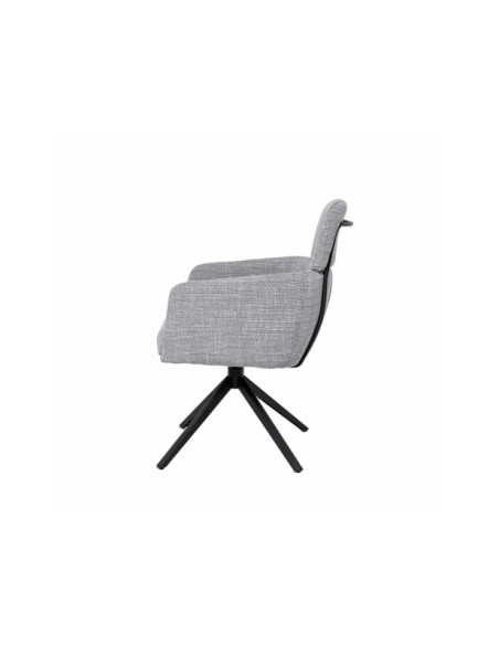 Silla Giratoria THORA, Textil / Metal / Gris Claro