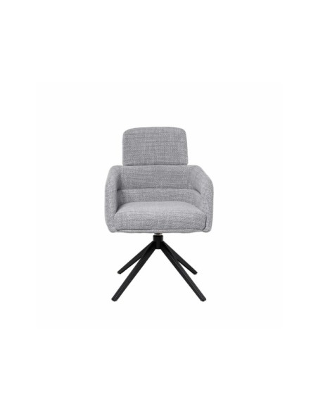 Silla Giratoria THORA, Textil / Metal / Gris Claro