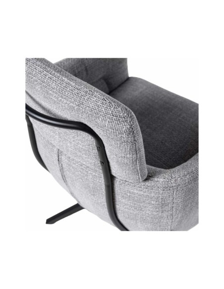 Silla Giratoria THORA, Textil / Metal / Gris Claro