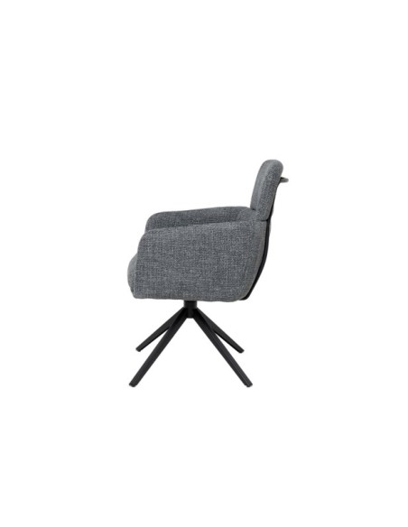 Silla Giratoria THORA, Textil / Metal / Gris Oscuro