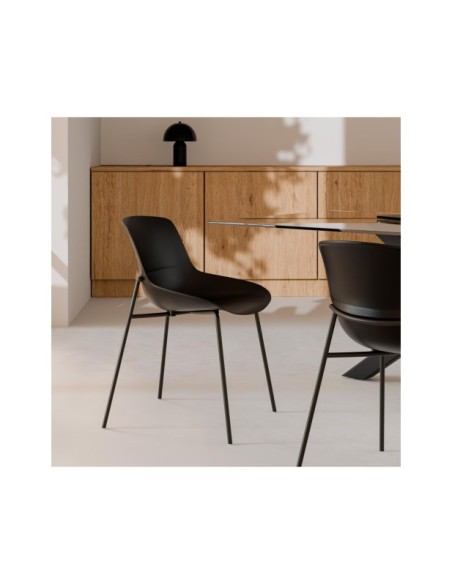 Silla AINA, Plástico / Metal / Negro