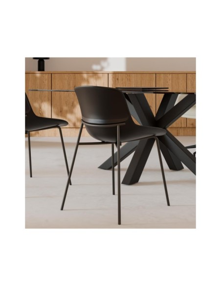 Silla AINA, Plástico / Metal / Negro