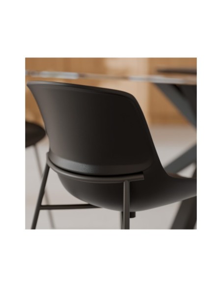 Silla AINA, Plástico / Metal / Negro