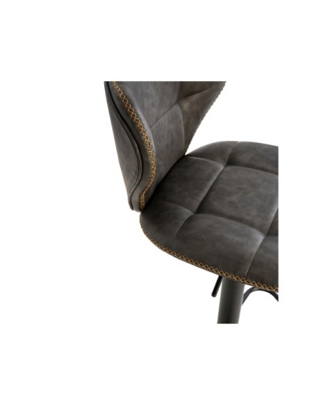 Taburete Alto Regulable PHER 62/84 cm, Textil / Metal / Gris