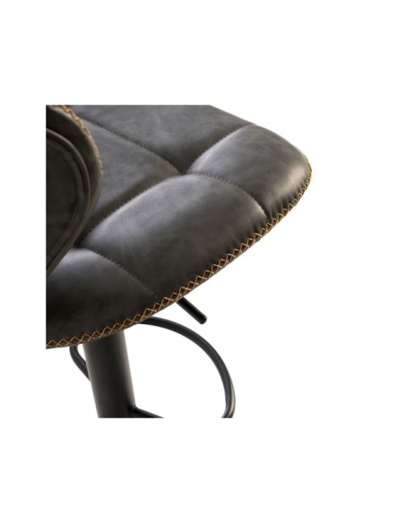 Taburete Alto Regulable PHER 62/84 cm, Textil / Metal / Gris