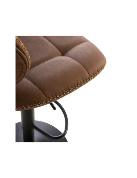 Taburete Alto Regulable PHER 62/84 cm, Textil / Metal / Marron