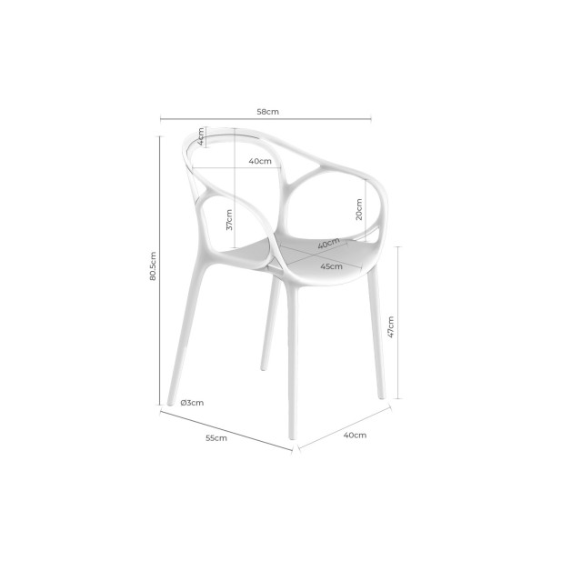 Silla EINO, Plástico / Beige