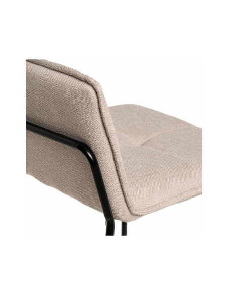 Taburete Alto ABEL 74 cm, Textil / Metal / Contrachapado / Beige