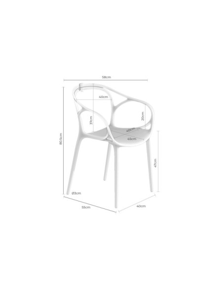 Silla EINO, Plástico / Blanco