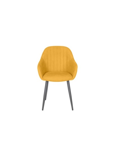 Silla LIDWINA, Textil / Contrachapado / Metal / Mostaza