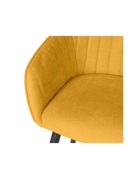 Silla LIDWINA, Textil / Contrachapado / Metal / Mostaza