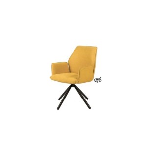 Silla Giratoria FENRIS, Textil / Metal / Mostaza