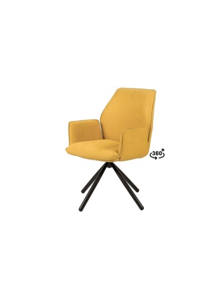 Silla Giratoria FENRIS, Textil / Metal / Mostaza