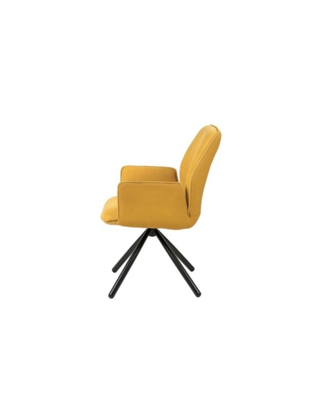 Silla Giratoria FENRIS, Textil / Metal / Mostaza