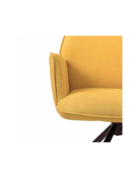 Silla Giratoria FENRIS, Textil / Metal / Mostaza