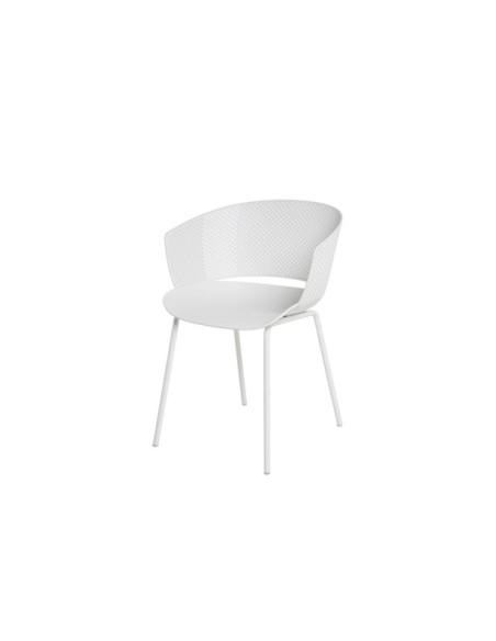 Silla KRISTINE, Plástico / Metal / Blanco