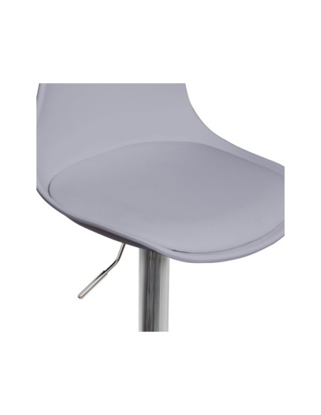 Taburete Alto Regulable GABBY 62/82 cm, Textil / Metal / Plástico / Gris