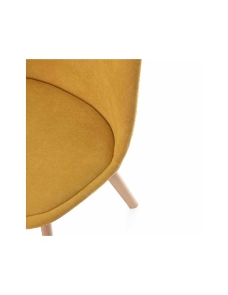 Silla MARA, Plástico / Madera Haya / Mostaza