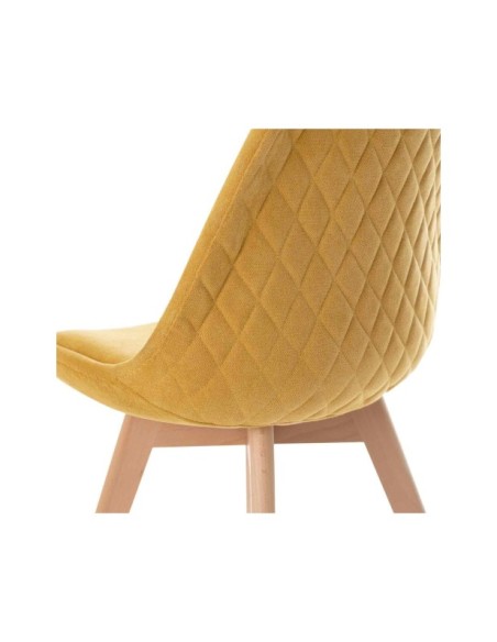 Silla MARA, Plástico / Madera Haya / Mostaza