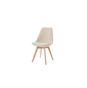 Silla MARA, Plástico / Madera Haya / Beige