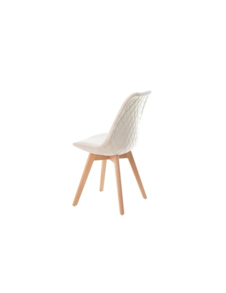 Silla MARA, Plástico / Madera Haya / Beige