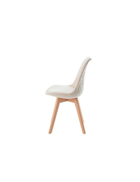 Silla MARA, Plástico / Madera Haya / Beige