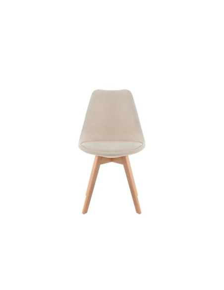 Silla MARA, Plástico / Madera Haya / Beige