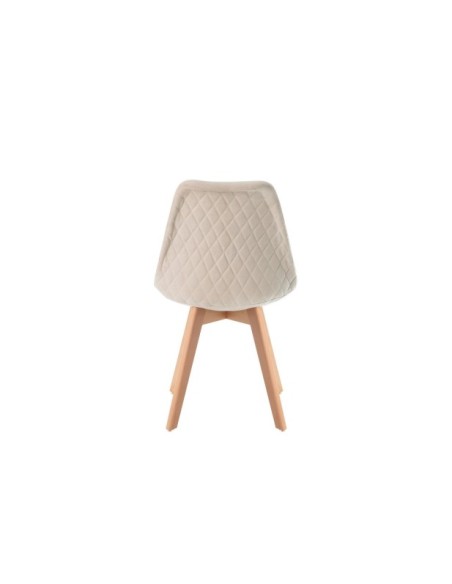 Silla MARA, Plástico / Madera Haya / Beige
