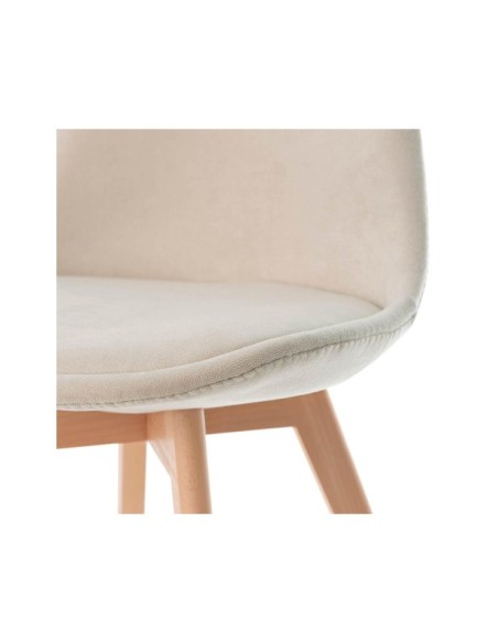 Silla MARA, Plástico / Madera Haya / Beige