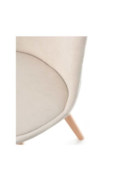 Silla MARA, Plástico / Madera Haya / Beige