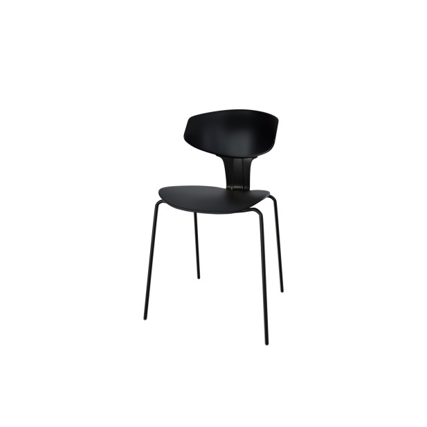 Silla REINER, Plástico / Metal / Negro